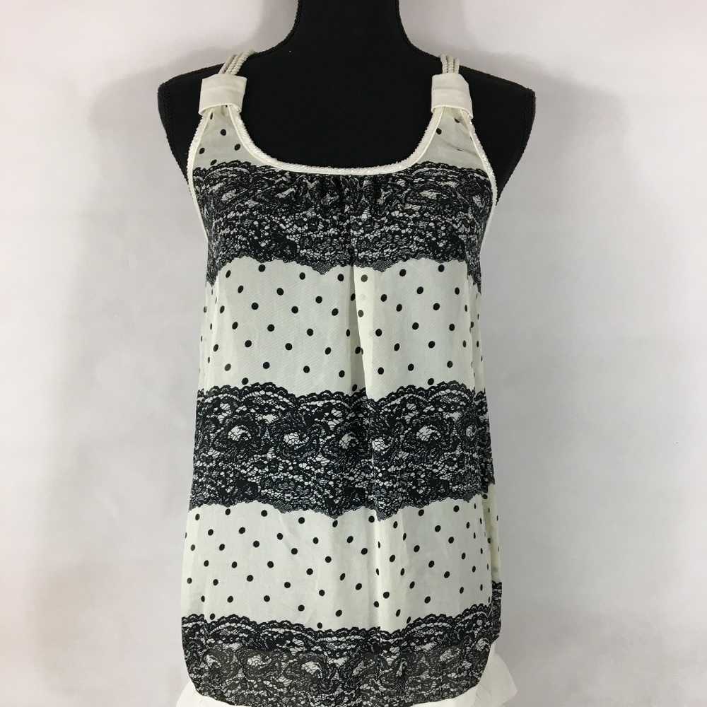 boutique style white and black TUNIC size S/M chic
